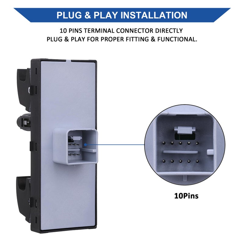 AiYiGu Driver Side Power Master Window Switch, Compatible with 2005-2014 VW Jetta/Golf/Passat | CC/Tiguan/Rabbit/GTIï¼ŒReplace 1K4959857, 5ND959857, 5K4959857 - Image 3